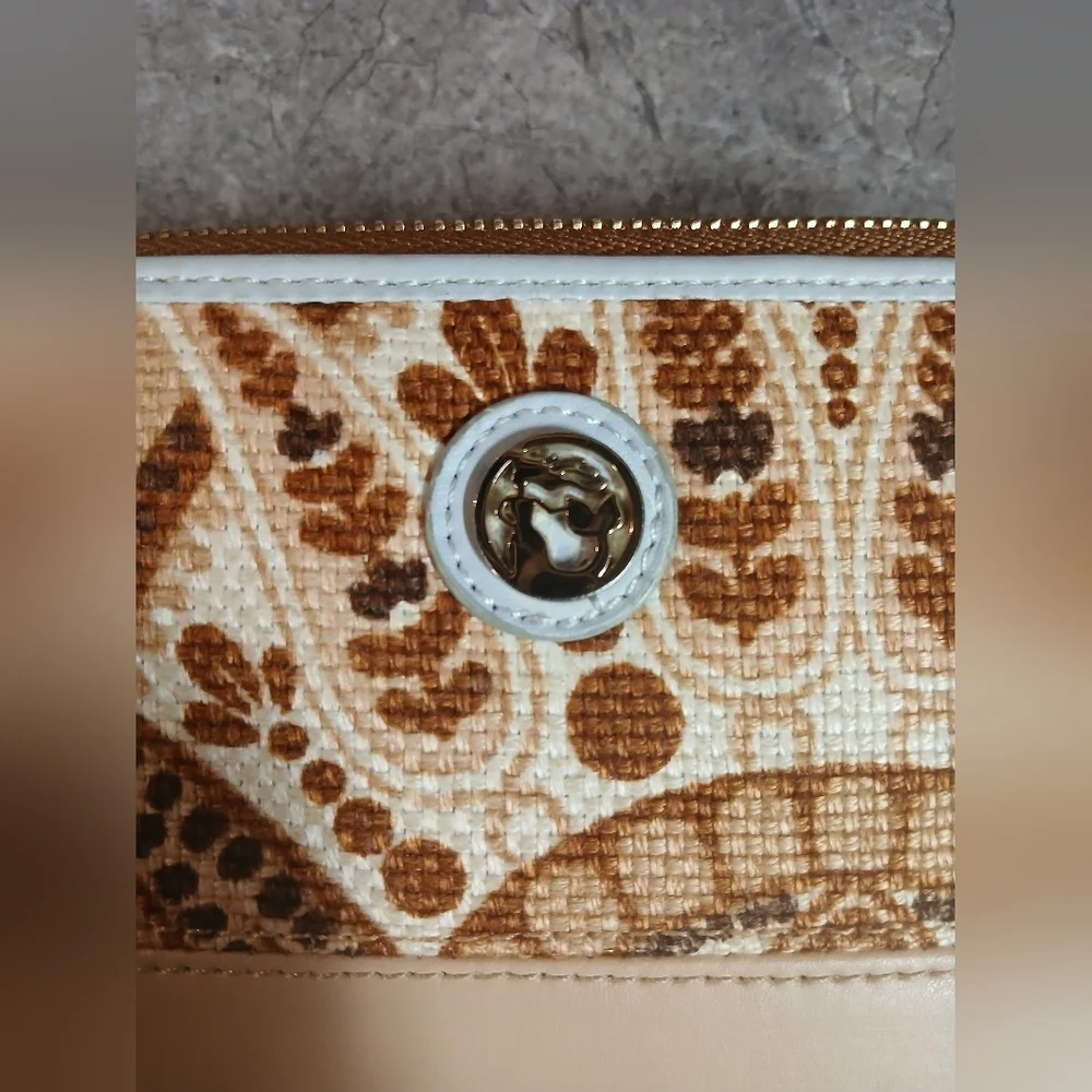 Spartina 449 Beige and Brown Patterned Women's Wristlet